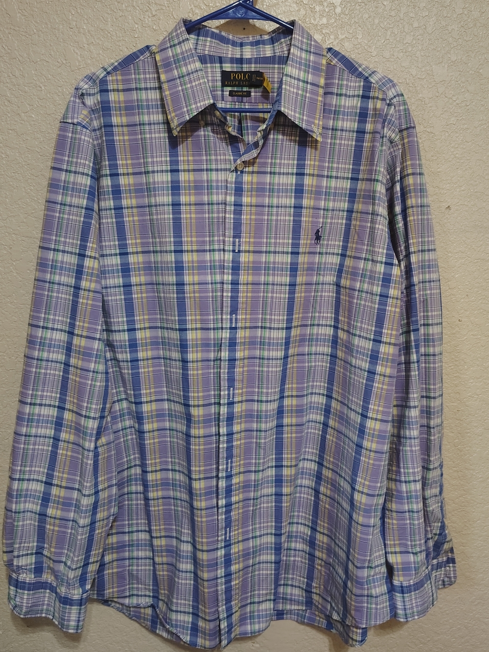 Ralph Lauren Lavender, Blue & Yellow Plaid Button-Down Shirt